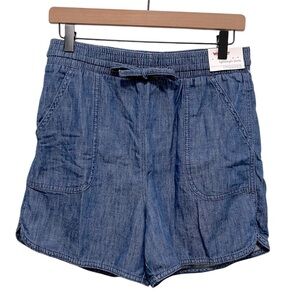 WRANGLER Lightweight Shorty Chambray Bareback Drawstring Pull On Shorts XS
